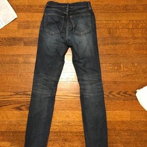 Jcrew super stretch high rise ripped ankle jeans